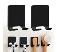 RYHHH Supporto Per Rasoio 2 Pezzi,Supporto Per Rasoio Da Parete,Montaggio a Parete Autoadesivo Gancio Porta,No Trapano,Per Bagno Cucina Toilette Ufficio,Adatto Per Rasoi, Chiavi, Asciugamani,Nero