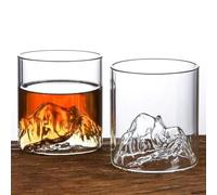 RYHMHA Set di 2 bicchieri in cristallo giapponese Fujiyama da 296 ml per whisky, cognac, martini, cocktail, rum, birra (trasparente), RY-24022902