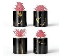 Rylae 4 Pezzi di Piante Artificiali Succulente in Vaso, Finte,Mini Piante Grasse, Set Piante Artificiali,Vaso in Ceramica per Piante Grasse da Interno per la Decorazione dell'Ufficio Domestico (Rosa)
