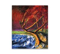 RYLJCZ Dipinti astratti famosi.Poster e stampe artistiche di Emil Nolde (Tree on the Beach). Riproduzione su tela. Quadro decorativo per soggiorno.(30x40cm(11.8x15.7in)/senza cornice)