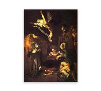 RYLJCZ Dipinti famosi religiosi/Riproduzione di opere d'arte di Caravaggio natività di Gesù/Stampe su tela/Immagini di decorazione del soggiorno 30x40 cm (11,8x15,7) Solo tela