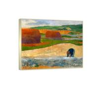 RYLJCZ Riproduzione di dipinti a olio di Paul Sérusier- Bretons on the Moor-Stampa artistica di paesaggi vintage-Arte murale su tela per l'arredamento della casa 55x66cm Cornici Champagne