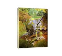RYLJCZ Riproduzione di dipinti a olio di Paul Sérusier- little swimmer - Stampa artistica di paesaggi vintage-Arte murale su tela per l'arredamento della casa55x77cm(21.6x30.3in) Cornici Champagne