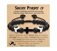 RYMAUP Regali Calcio per Ragazzi, Regali Calcio, Bracciale Calcio Regali Pietra Naturale Bracciale Calcio per Figlio Adolescente Nipote Fratello Laurea 5-12 Anni Ragazzi