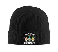 RYMHSKYBC Ringraziamento con i Miei gnomi Cappellini a Cappellino Tacchino Teschie di Zucca Berretti Uomini Donne Unisex Cappello Termico Elastico Retro