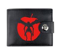 RYNDEX Death No. te Porta Carte di Credito Anime, Portafoglio Corto Bi-fold in Ecopelle, Portafoglio Titolare Della Carta per Accessori da Viaggio(Color:Black 3)