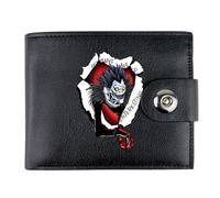 RYNDEX Death No. te Porta Carte di Credito Anime, Portafoglio Corto Bi-fold in Ecopelle, Portafoglio Titolare Della Carta per Accessori da Viaggio(Color:Black 6)