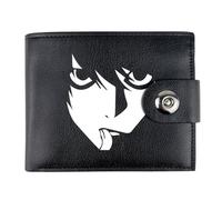 RYNDEX Death No. te Porta Carte di Credito Anime, Portafoglio Corto Bi-fold in Ecopelle, Portafoglio Titolare Della Carta per Accessori da Viaggio(Color:Black 4)