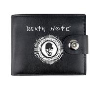 RYNDEX Death No. te Porta Carte di Credito Anime, Portafoglio Corto Bi-fold in Ecopelle, Portafoglio Titolare Della Carta per Accessori da Viaggio(Color:Black 9)