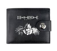 RYNDEX Death No. te Porta Carte di Credito Anime, Portafoglio Corto Bi-fold in Ecopelle, Portafoglio Titolare Della Carta per Accessori da Viaggio(Color:Black 12)
