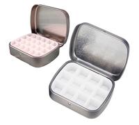 RynoPulse Set di 2 mini tavolozze per acquerelli per esterni, piccola scatola portatile in latta per pittura, tavolozza da viaggio, per schizzi urbani e sul campo (C)