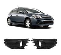 Rynplex 1 coppia di fendinebbia for paraurti anteriore, griglia nera, copertura della lampada fendinebbia sinistra e destra, sostituzione della copertura della lampada dell'auto, for Citroen, for C4 2