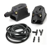 Rynplex 2 Pezzi universali montati su Braccio da 8/9 mm ugelli for getti d'Acqua for tergicristallo for Parabrezza for Auto regolati a 4 Vie con Tubo della Pompa Ugello lavafari
