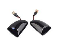 Rynplex 2PCS Lente Fumé Ambra Indicatore Laterale Dinamico Indicatori di Direzione Luci, for Smart, Fortwo 451 MK1 MKII 2007-2014 Spia luminosa per auto(Fullstar Black)