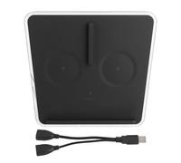 Rynplex Caricabatterie wireless for auto da 10 W, for Tesla, modello 3 Pad doppio for telefono con luce ambientale Caricabatteria per auto