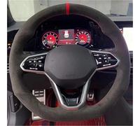 Rynplex Coprivolante per auto, per Golf 8 Mk8 B9, per, per accessori auto per Sharan avvolgimento dell'impugnatura del volante dell'auto(BLACK Dark Blue Thread)