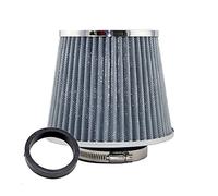 Rynplex Filtro aria auto 2,5/2,75/3 pollici Filtri di sfiato ad alte prestazioni Aspirazione aria fredda universale Flusso elevato 65 mm 70 mm 76 mm Filtro aria abitacolo per auto(65MM SILVER)