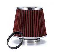 Rynplex Filtro aria auto 2,5/2,75/3 pollici Filtri di sfiato ad alte prestazioni Aspirazione aria fredda universale Flusso elevato 65 mm 70 mm 76 mm Filtro aria abitacolo per auto(70MM RED)