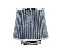 Rynplex Filtro aria auto 2,5/2,75/3 pollici Filtri di sfiato ad alte prestazioni Aspirazione aria fredda universale Flusso elevato 65 mm 70 mm 76 mm Filtro aria abitacolo per auto(76MM SILVER)
