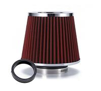 Rynplex Filtro aria auto 2,5/2,75/3 pollici Filtri di sfiato ad alte prestazioni Aspirazione aria fredda universale Flusso elevato 65 mm 70 mm 76 mm Filtro aria abitacolo per auto(65MM RED)