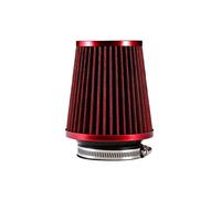Rynplex Filtro aria universale for auto 3 pollici Aria fredda ASPIRAZIONE Supercharger Kit tubo di aspirazione 76mm Filtro aria abitacolo per auto(Rot)