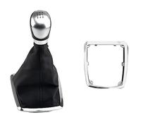 Rynplex for Ford, for Focus, 2, for Mondeo, MK2 2004 2005 2007 2008 2009 2010 2011 Car Styling Pomello del cambio Cuffia leva Copertura custodia Pomello del cambio per auto(Silver 5 Speed A)