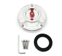 Rynplex For, R3 2014 2015, Copertura del tappo del serbatoio del carburante in alluminio CNC Accessori for moto senza chiave 6 colori Lucchetto per tappo serbatoio carburante moto(Silver and Red)