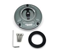Rynplex For, XT660 XT660R 2014 Coperchio del tappo del serbatoio del carburante Accessori for motociclette senza chiave in alluminio CNC 6 colori Lucchetto per tappo serbatoio carburante moto(Gray an