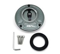 Rynplex For, YZF R125 2012, Copertura del tappo del serbatoio del carburante Accessori for motociclette senza chiave in alluminio CNC 6 colori Lucchetto per tappo serbatoio carburante moto(Gray and B