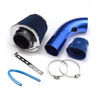 Rynplex Kit di aspirazione universale a freddo turbo con filtro da 76 mm for auto, tubo in gomma for compressore ad induzione ad alta potenza Filtro aria abitacolo per auto(Blue)