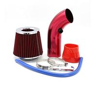 Rynplex Kit di aspirazione universale a freddo turbo con filtro da 76 mm for auto, tubo in gomma for compressore ad induzione ad alta potenza Filtro aria abitacolo per auto(Rot)