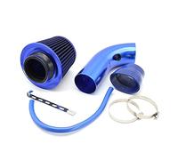 Rynplex Kit di aspirazione universale a freddo turbo con filtro da 76 mm for auto, tubo in gomma for compressore ad induzione ad alta potenza Filtro aria abitacolo per auto(All Blue)