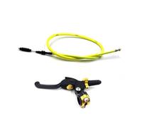 Rynplex Kit frizione idraulica for moto, leva cilindro principale, tubo flessibile for olio, maniglia pieghevole regolabile, accessori universali, per Cavo frizione per moto(Yellow)