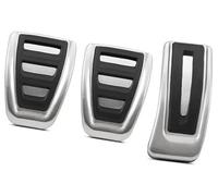 Rynplex Pedale Pad, for VW, for POLO, for Virtus 2018~2024 Acceleratore AT MT Pedali Auto Gas Freno Poggiapiedi Acciaio Inox Copertura Pedale Antiscivolo Pad Pedale della frizione(BLACK 3 PIECE)