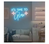 Rynzo luci al neon per feste Insegne al neon decorative Insegna It's Time To Glow, 45 cm