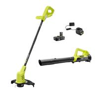 RYOBI 18V ONE+ 10" Cordless Battery String Trimmer e soffiatore con batteria 2.0 Ah e caricabatterie