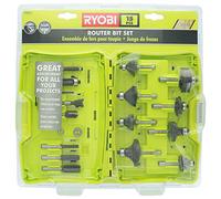 Ryobi Set di punte per router A25R151 – 15 pezzi in metallo duro, codolo 1/4 di pollice per legno