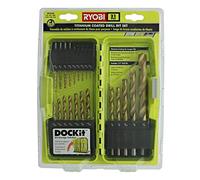 Ryobi A972102 21 Piece Titanium Drill Bit Set with Plastic Storage Case and Foldout Organization