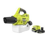 Ryobi Atomizzatore a Batteria 18V ONE+ con Batteria 2,0 Ah e Caricabatterie Rapido, Tanica 2L, Senza Pompaggio Manuale, Gittata fino a 4.5 m, per Superfici Difficili da Raggiungere, RY18FGA-120