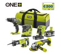 RYOBI Combo 18V R18CK4E-242S R18DD3 R18PS RRS1801 R18AG BUONO SHOPPING 200 EURO