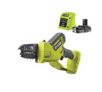 Ryobi Elettrosega da Potatura a Batteria 18V ONE+ Brushless con Batteria 2,0Ah e Caricabatterie, Barra 10 cm, Velocità Catena 6 m/s, Taglio fino a 8 cm, Compatta e Leggera 1,13 kg, RY18PSX10A-120