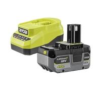 RYOBI Kit Batteria 18V ONE+™ Lithium+™ 4,0 Ah con Caricabatteria Compatto 2,0 A, Compatibile con Tutti gli Utensili 18V ONE+™
