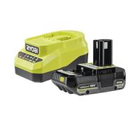 Ryobi Kit Batteria e Caricabatterie Originali 18V ONE+ con Batteria 2,0Ah Lithium+ e Caricatore 2,0A, Tecnologia IntelliCell, Indicatore LED, Compatibile con oltre 200 Utensili, RC18120A-120CG