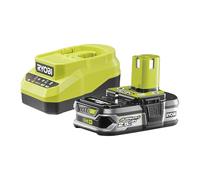 Ryobi Kit caricatore rapido + batteria ONE+ RC18120A-125 18V 2,5Ah – ricarica 75 min, 4 LED, antiurto