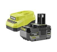 Ryobi Kit Batteria e Caricabatterie Originali 18V ONE+ con Batteria 4,0Ah Lithium+ e Caricatore 2,0A, Tecnologia IntelliCell, Indicatore LED, Compatibile con oltre 200 Utensili, RC18120A-140XG