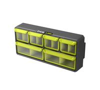 Ryobi Organizzatore LINK da Parete 6 Scomparti per Guide da Parete RSLW309 | Contenitori removibili con divisori regolabili, frontali trasparenti, portata fino a 9 kg, compatibile LINK