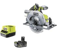 Ryobi R18CS7-140GZL, Sega Circolare a Batteria 18V ONE+ con Motore Brushless, Diametro Lama 184mm, Profondità di Taglio Regolabile, 3700 giri/min, 1 Batteria al Litio 4.0Ah e 1 Caricabatterie 2.0A