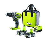 Ryobi R18DD3-215S Trapano Avvitatore a Batteria 18V ONE+, Include Due Batterie da 1.5Ah, 2 Velocità di Lavorazione, 24 Regolazioni di Frizione, Mandrino Autoserrante da 13mm