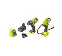 Ryobi R18IWPI-115G, Kit di Utensili 18V One+ a batteria, Avvitatore a Impulsi + Compressore + 1 Batteria 1.5Ah + Caricabatterie