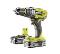 Ryobi R18PD3-0 Trapano Avvitatore Percussione Batteria 18V 50Nm Kit 2x2,5 Ah